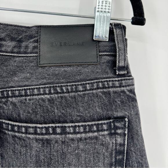Everlane The 90’s Cheeky Jean Cropped Ankle Raw Hem Frayed Edge Black Gray 27 - Picture 14 of 15